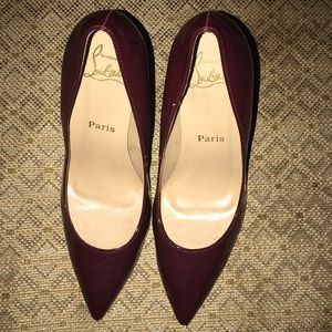 Patent Leather Wine Colored Red Bottoms Size 9/9.5